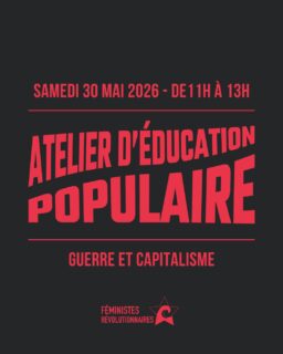 💥Guerre et capitalisme : viens discuter avec nous des liens entre les deux, et de comment la militarisation de la société renforce les oppressions patriarcales ! 

💥samedi 30 mai de 11h à 13h ! 

💥écris-nous pour t’inscrire et avoir l’adresse ! 

#revolution #feminisme #stopwar
